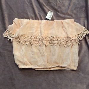 Brand New W/Tags Tube Top/Crop Top Peach